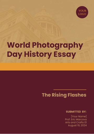 Free World Photography Day History Essay Template to Edit Online