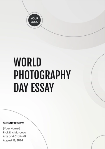 Free World Photography Day Essay Template to Edit Online