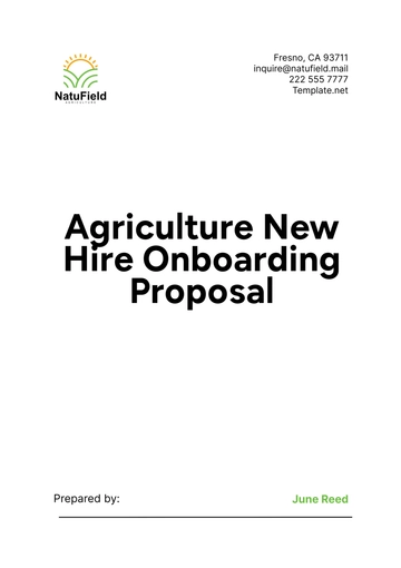 Free Agriculture New Hire Onboarding Proposal Template to Edit Online