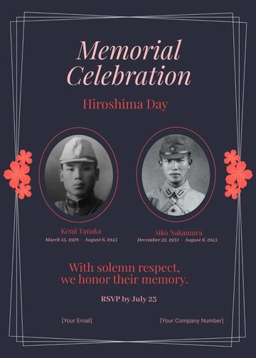 Free Hiroshima Day Invitation Template to Edit Online