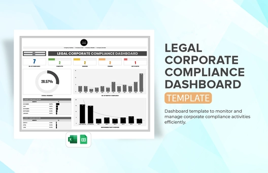 Legal Corporate Compliance Dashboard Template