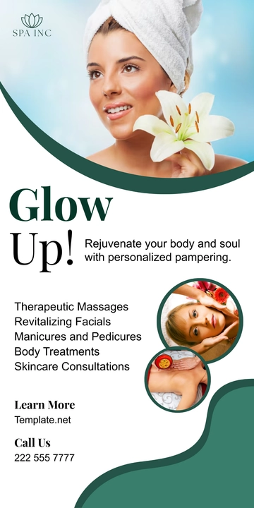 Free Beauty Spa Roll up Banner Template to Edit Online