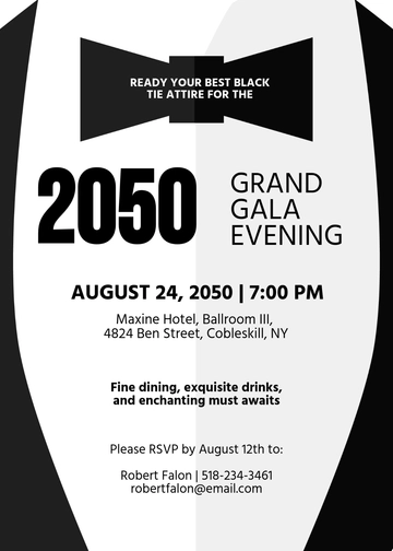 Free Classic Black Tie Invitation Template to Edit Online | Template.net