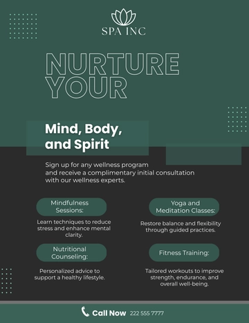 Free Spa Wellness Flyer Template to Edit Online