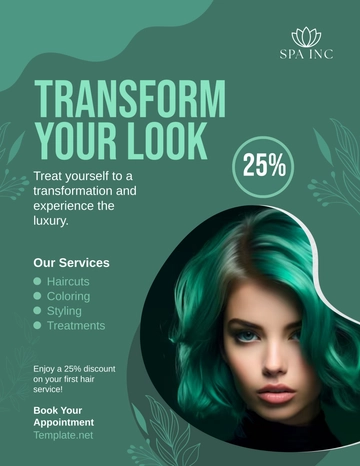 Free Beauty Spa Hair Salon Flyer Template