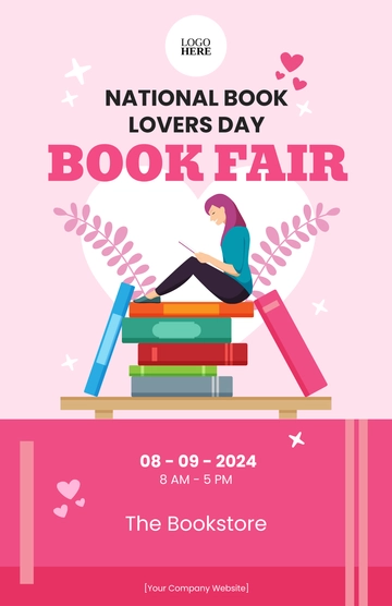 Free National Book Lovers Day Poster Template to Edit Online