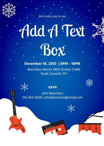 Free Music Winter Party Invitation Template to Edit Online
