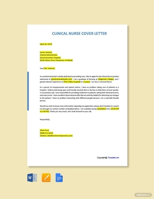 Clinical Nurse Cover Letter