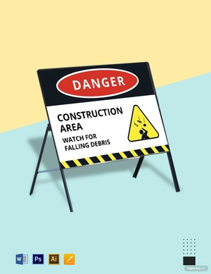 Danger - Falling Material Sign Template