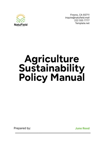 Free Agriculture Sustainability Policy Manual Template to Edit Online