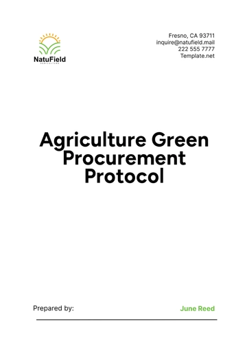 Free Agriculture Green Procurement Protocol Template to Edit Online