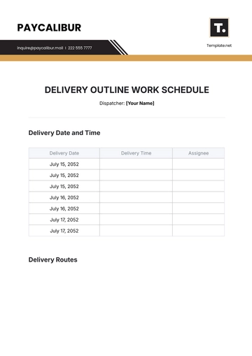 Free Delivery Outline Work Schedule Template to Edit Online