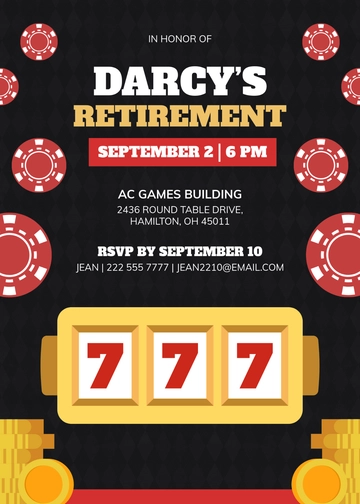 Free Black and Red Casino Invitation Template to Edit Online | Template.net