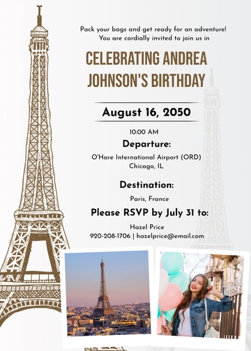 Free Travel Birthday Invitation Template to Edit Online