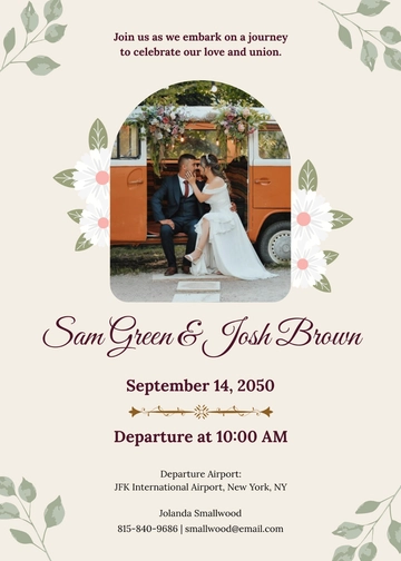 Travel Wedding Invitation Template - Edit Online & Download