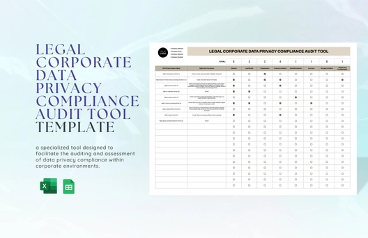 Legal Corporate Data Privacy Compliance Audit Tool Template