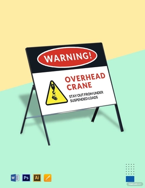 Danger - Crane Overhead Sign Template