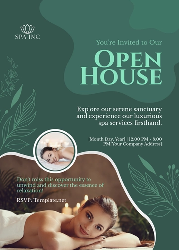 Free Spa Open House Invitation Template