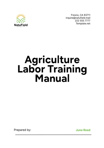 Free Agriculture Labor Training Manual Template to Edit Online