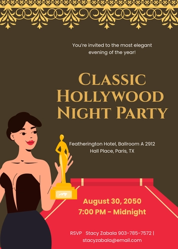 Free Old Hollywood Invitation Template to Edit Online