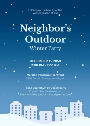 Free Outdoor Winter Party Invitation Template to Edit Online