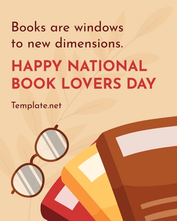 Free National Book Lovers Day Facebook Post Template to Edit Online