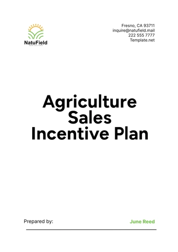 Free Agriculture Sales Incentive Plan Template to Edit Online