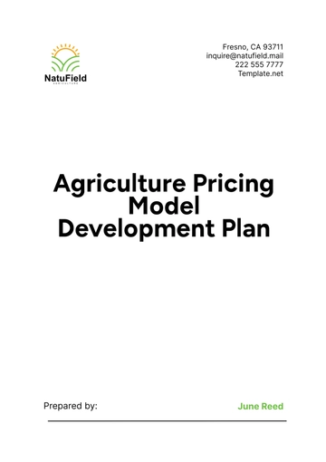 Free Agriculture Pricing Model Development Plan Template to Edit Online