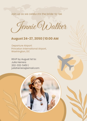 Travel Bridal Shower Invitation Template - Edit Online & Download
