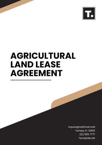 Free Agricultural Land Lease Agreement Template to Edit Online