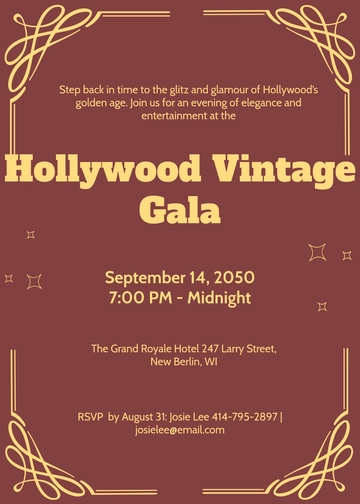 Free Hollywood Vintage Invitation Template to Edit Online