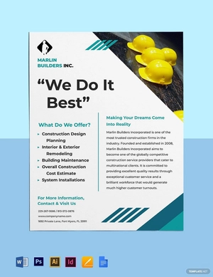 Creative Construction Leaflet Template