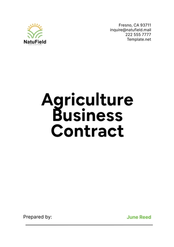 Free Agriculture Business Contract Template to Edit Online