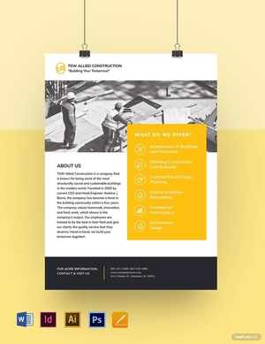 Building Construction Leaflet Template