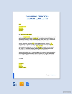 Engineering Operations Manager Cover Letter