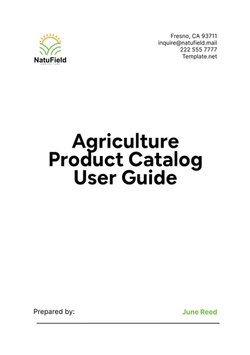 Free Agriculture Product Catalog User Guide Template to Edit Online