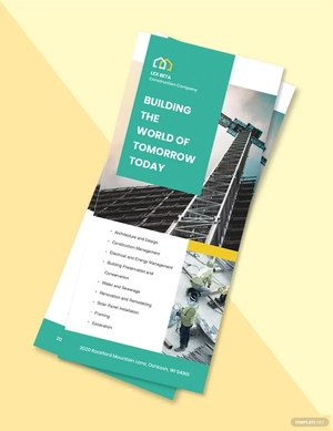 Building Construction Rack Card Template