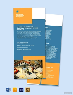 Construction Marketing Rack Card Template