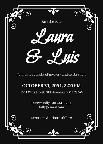 Free Gothic Save the Date Invitation Template to Edit Online