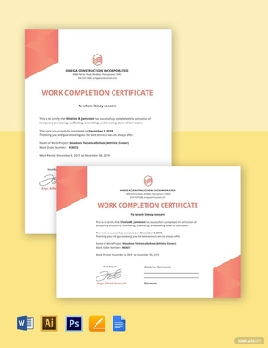 Certificate of Completion Template