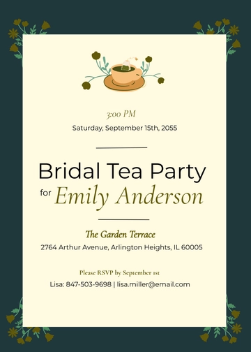 Free Bridal Tea Party Invitation Template to Edit Online