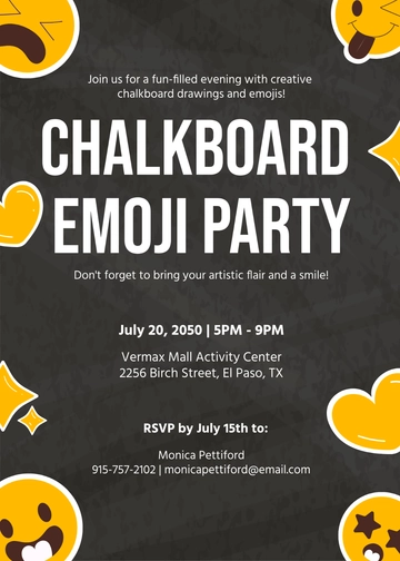 Free Chalkboard Emoji Party Invitation Template to Edit Online