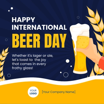 Free Happy International Beer Day Social Media Template to Edit Online Free Happy International Beer Day Social Media Template to Edit Online