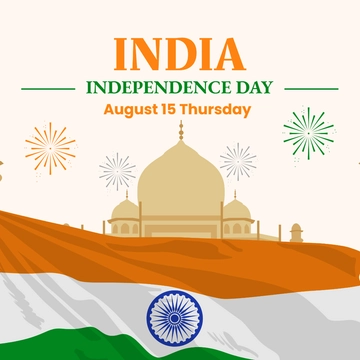 Free India Independence Day Holiday Announcement Template to Edit Online