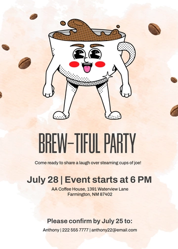 Free Coffee Humor Invitation Template to Edit Online