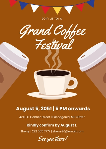 Free Coffee Festival Invitation Template to Edit Online