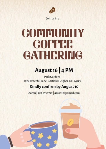 Free Community Coffee Invitation Template to Edit Online