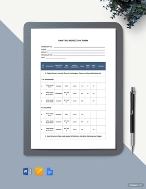 Painting Inspection Form Template