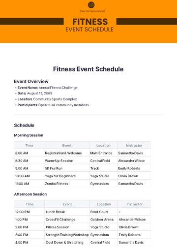 Free Event Schedule Format Template to Edit Online