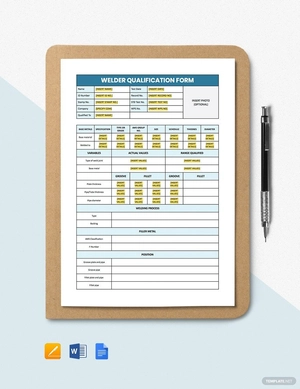 Welder Qualification Form Template